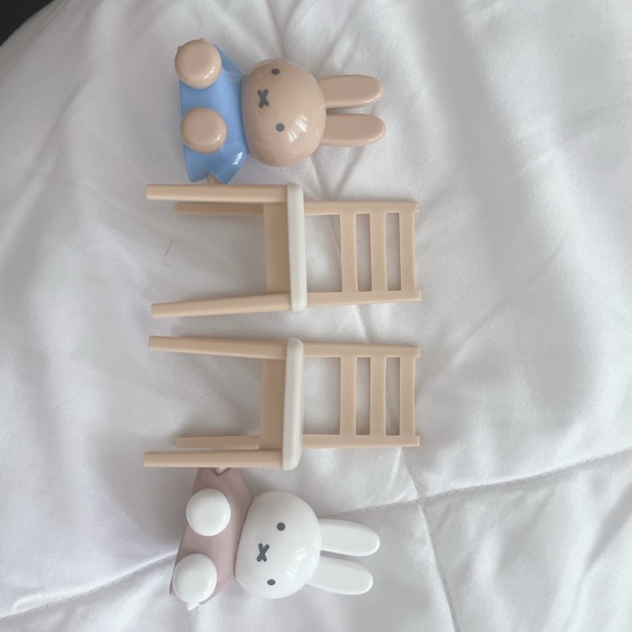 Set of 4 Miffy Figure Sitting chair Bench Rare Kawaii chiikawa sanrio disney - Picture 3 of 9